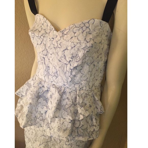 GIANNI BINI Women's Dress Janice Peplum Waist Organza Size 8 - Picture 8 of 14